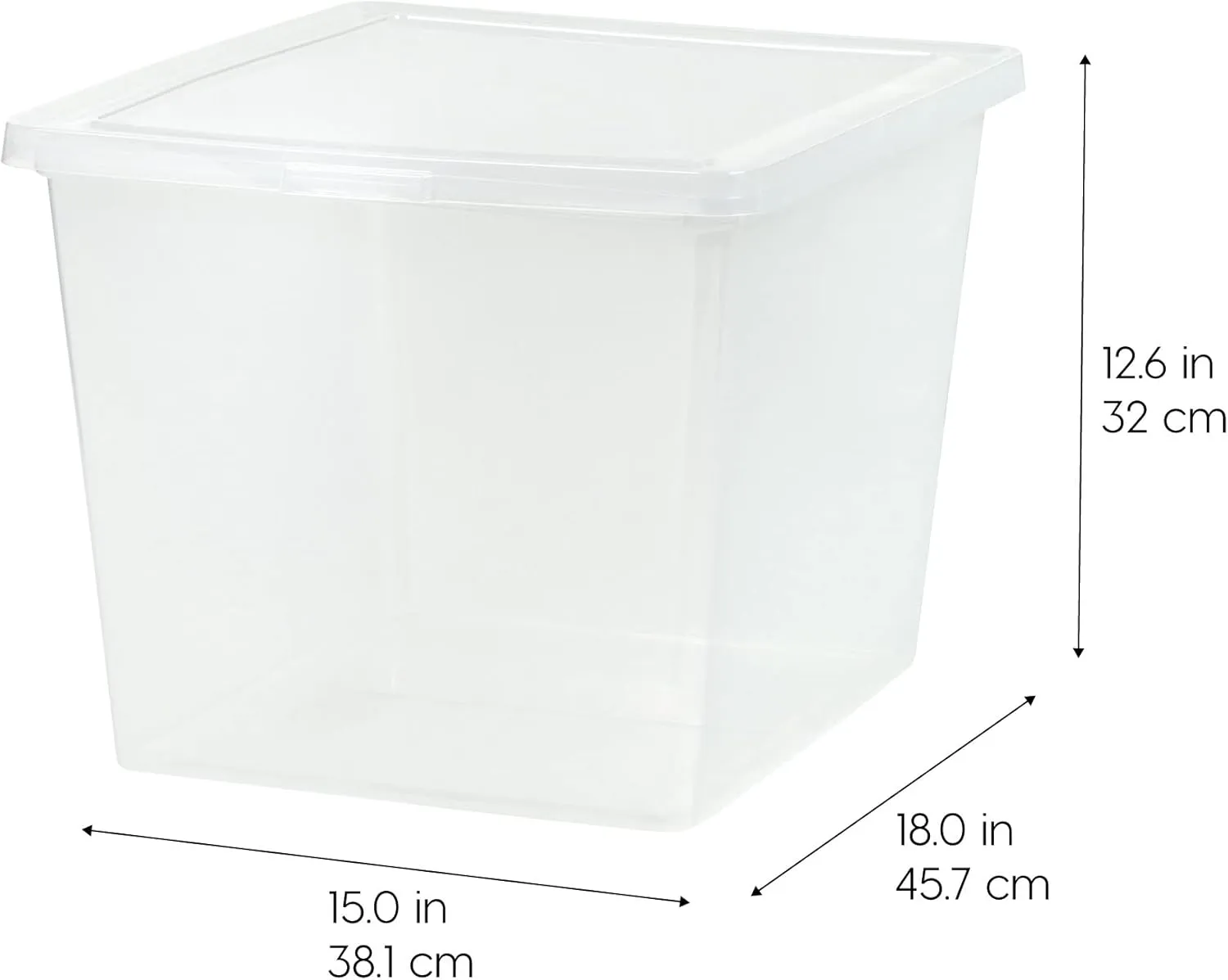 IRIS USA 4-Pack Storage Bins with Lids, 36 Quart, Clear Stackable Containers Box Organize Shoes Closet Shelves Clothes Blankets Towels - BPA-Free Plastic