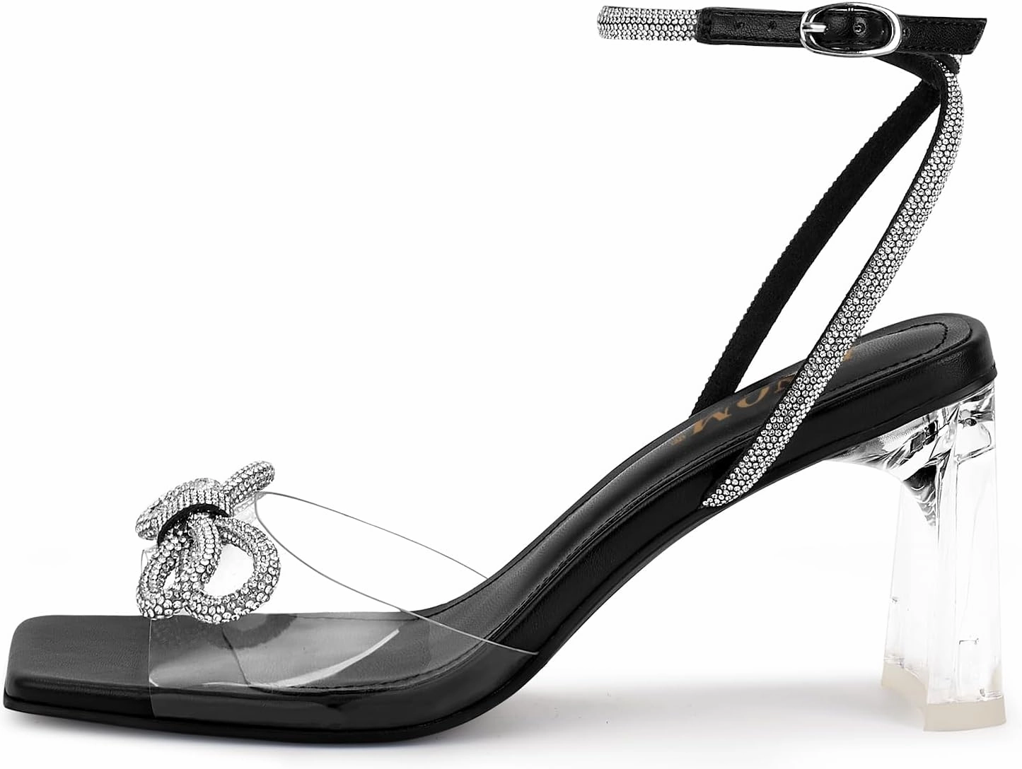 ISNOM Clear Rhinestone Heels for Women, Comfortable and Sassy, Suitable for All Occasions