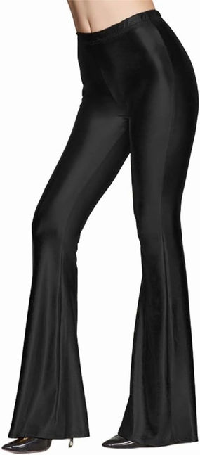 IWEMEK Women Shiny Metallic Bell Bottom Bootcut Palazzo Leggings 70s Disco Wide Leg Pants High Waist Dance Yoga Trousers