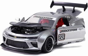 Jada Toys Bigtime Muscle 1:24 2016 Chevy Camaro SS Widebody Die-cast Car Silver, Toys for Kids and Adults