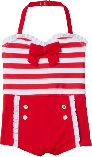 Janie and Jack Women's Retro Stripe Swim (Toddler/Little Big Kids)