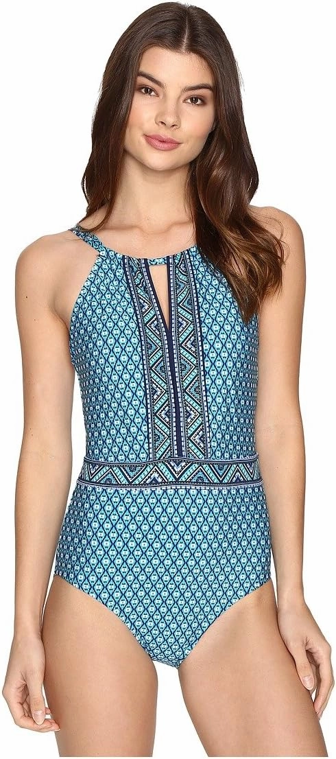 Jantzen Women's Wow Factor High Neck Tummy Control One Piece Swimsuit