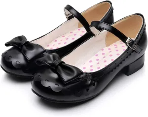 Japanese Sweet Lolita Tea Party Shoes Flounce Trim Bowtie Mary Jane Low Heel Shoes