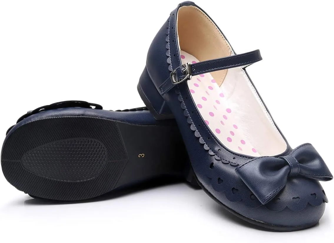Japanese Sweet Lolita Tea Party Shoes Flounce Trim Bowtie Mary Jane Low Heel Shoes