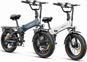 Jasion X-Hunter Electric Bike for Adults,1400W Peak Motor 30MPH Max Speed,48V 13AH Removable Battery, Full Suspension System Design,20''*4.0 Fat Tire Foldable Ebike 7-Speed Bicycles