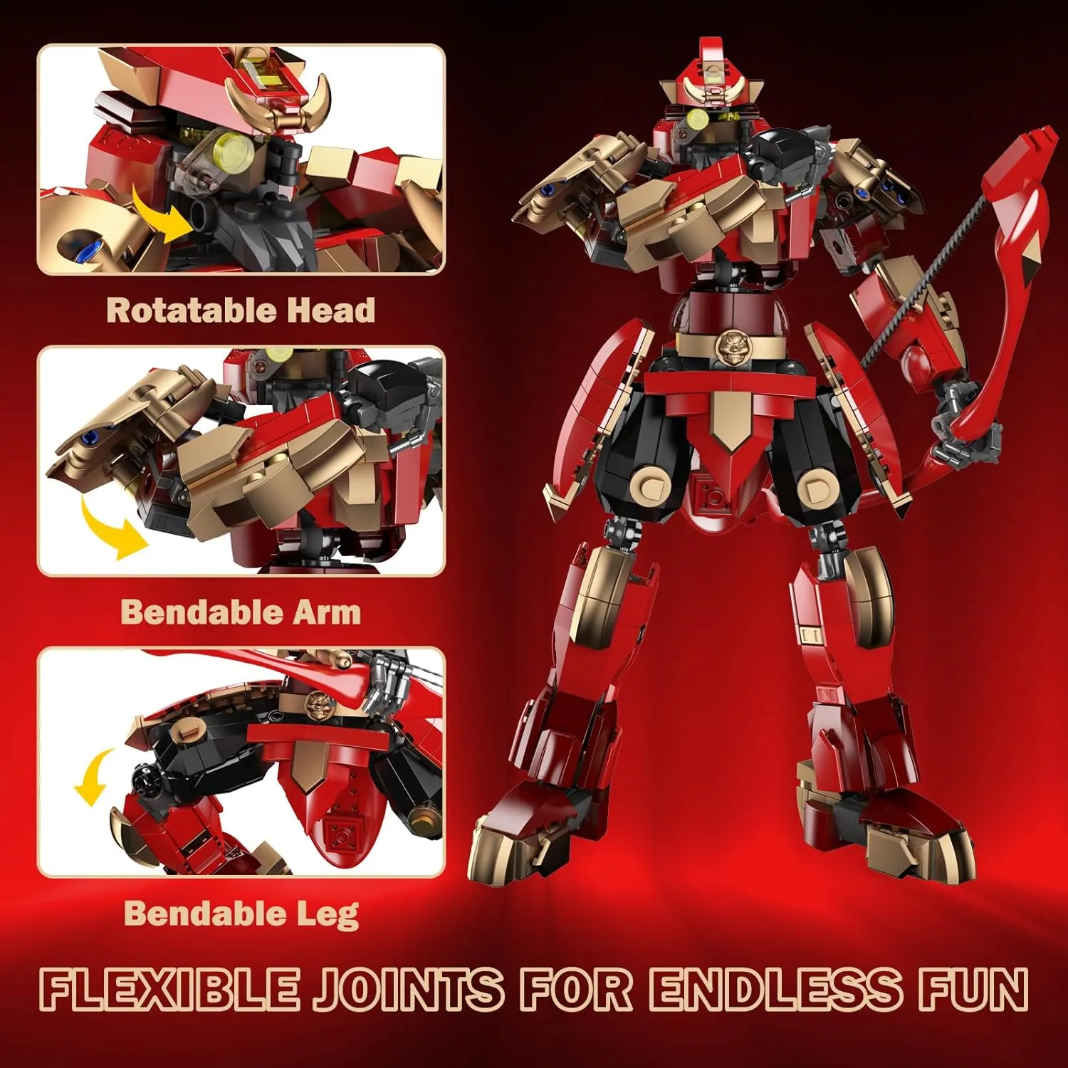JMBricklayer Mech Robot Building Set for Adults 70129, Cool Warrior Hero Mecha Model Kit with Weapons, Transforming Mech for Display, Collectible Action Figure Toy Gift for 14 