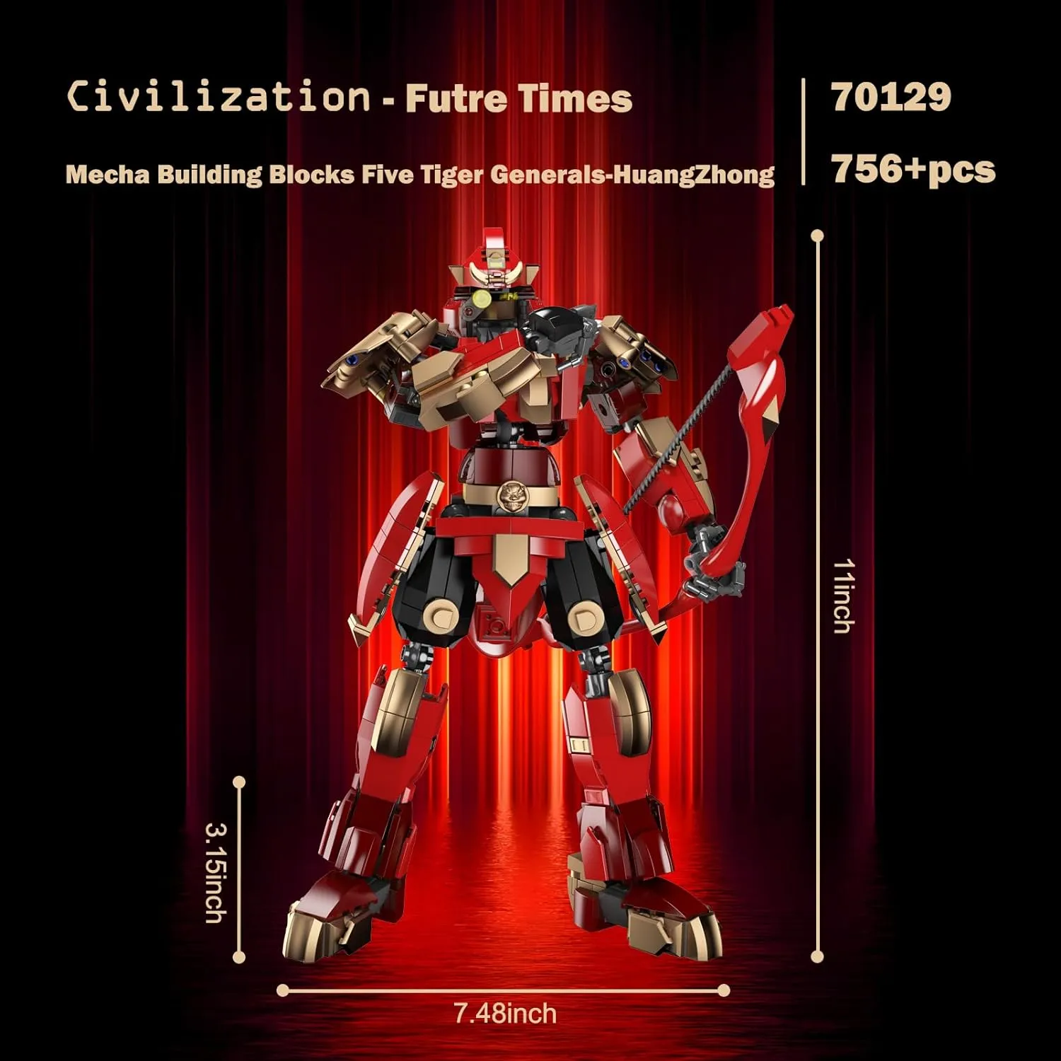 JMBricklayer Mech Robot Building Set for Adults 70129, Cool Warrior Hero Mecha Model Kit with Weapons, Transforming Mech for Display, Collectible Action Figure Toy Gift for 14 