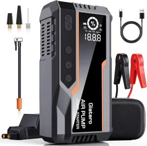 Jump Starter with Air Compressor, 4000A 150PSI Car Battery Jump Starter Portable (All Gas/10.0L Diesel), 12V Jump Box Battery Pack with Large LCD Display, 3 Modes Flashlight and Storage Bag