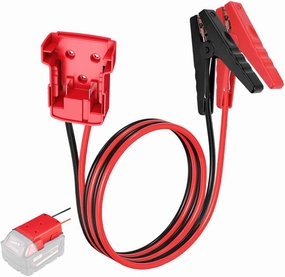 Jumper Cables alligator clips Compatible with Mil.waukee M18 18V Batteries, Silicone wire 8AWG 2FT Automotive Booster Cables for Jump Starting Tool Battery, Temperature resistance 392℉ 200℃