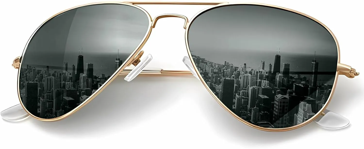 KALIYADI Classic Aviator Sunglasses for Men Women Driving Sun glasses Polarized Lens UV Blocking
