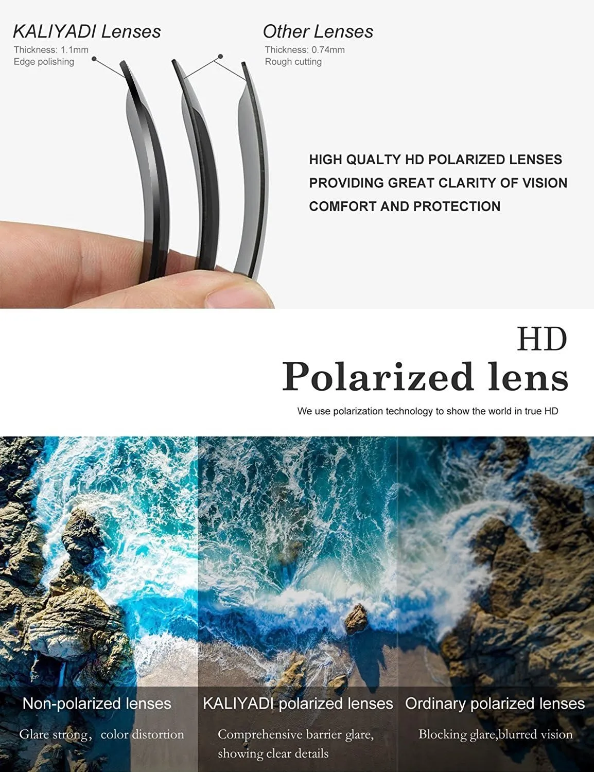 KALIYADI Sunglasses Men Polarized for Mens and Womens Unisex Sun Glasses for Driving UV Protection