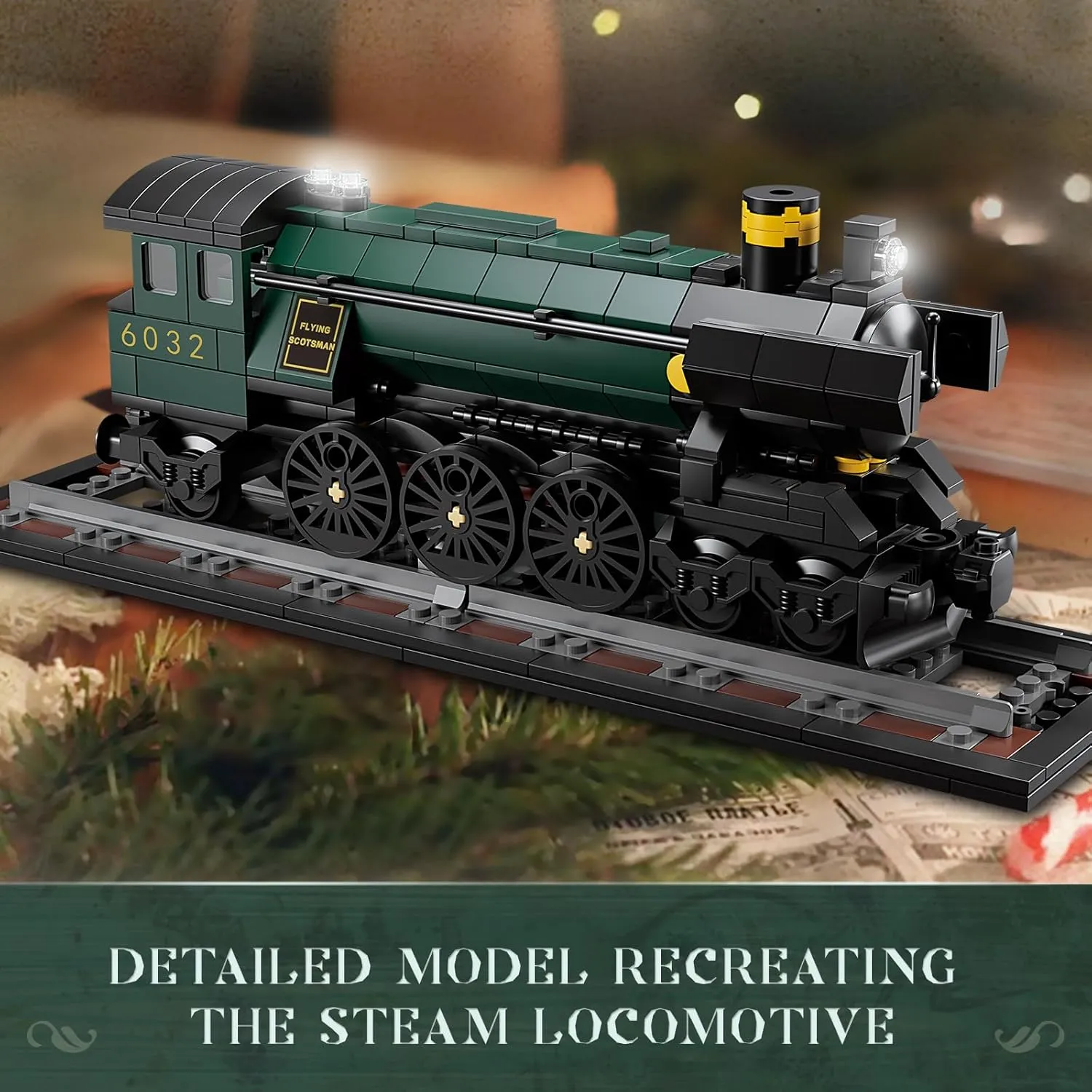 KAZI Retro Flying Scotsman Train Building Toys,Classic Locomotive Display Model for Trains Lovers,Fun Gift for Boys Adults,Home Decor