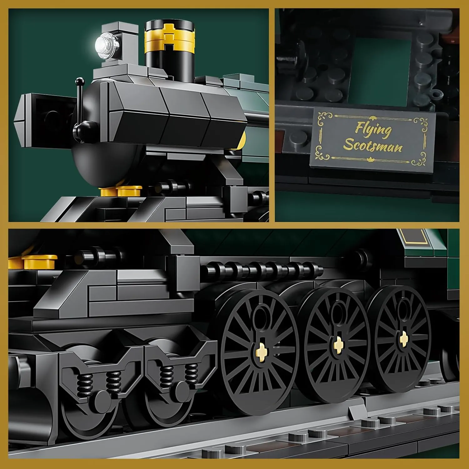 KAZI Retro Flying Scotsman Train Building Toys,Classic Locomotive Display Model for Trains Lovers,Fun Gift for Boys Adults,Home Decor