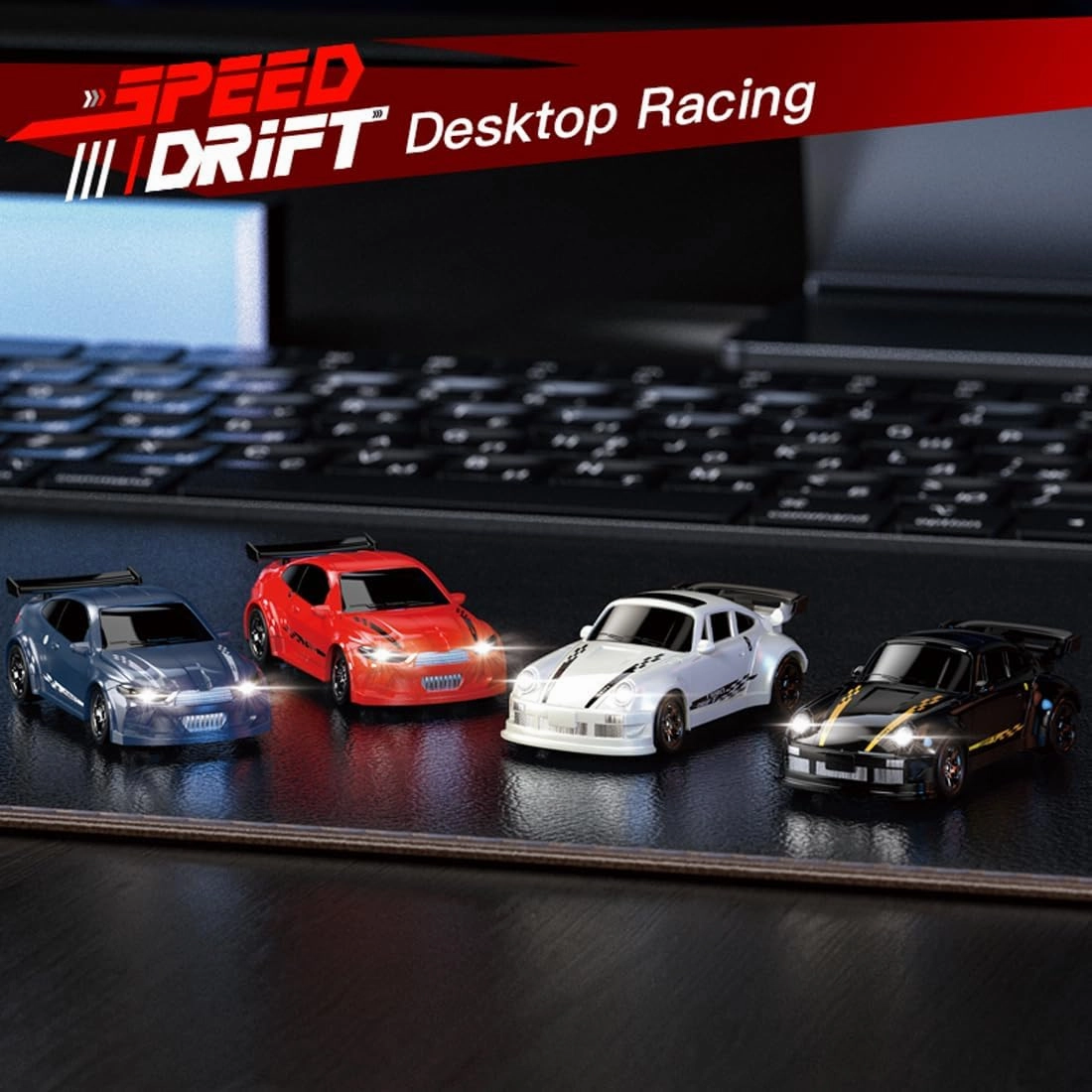 KF20 1/64 Mini Drift RC Car with Full Proportional RTR 2.4GHZ Remote Control for Desktop Racing Cars (White)