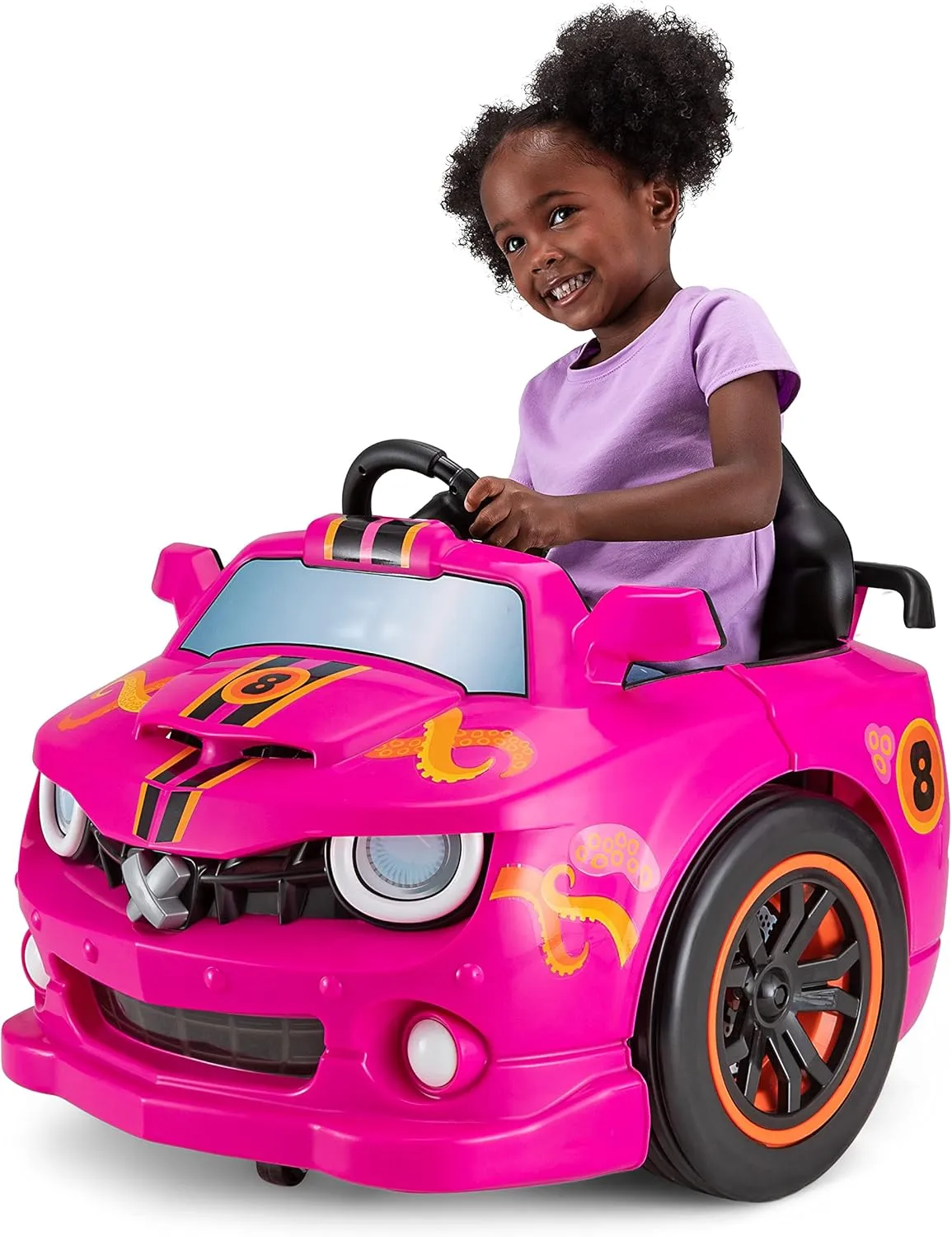 Kid Trax Dizzy Racers 6V Ride On Car – Toddler Toy with 360° Spin, w/Big Wheel, Indoor/Outdoor Toys, Electric Cars for Kids, Ride On for Boys & Girls, Max Weight of 66lbs, Ages 2-5 – Pink CAR