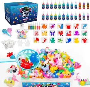 Kiditos Magic Water Elf Toy Kit, Aqua Fairy Water Gel Kit-24 Magic Gesl&20 Molds–Make Your Own Water Pets & Squishy Toys–Fun Summer DIY Craft Kit, Birthday Gifts & Party Favors for Kids Ages 3 
