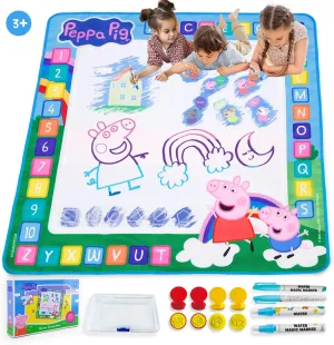 Kids Toys Water Doodle Mat - Peppa Pig Reusable Painting Writing Color Doodle Mat Drawing Board, Toddler Educational Toys for Age 3 and Up Year Old Girls & Boys (100cm x 100cm)
