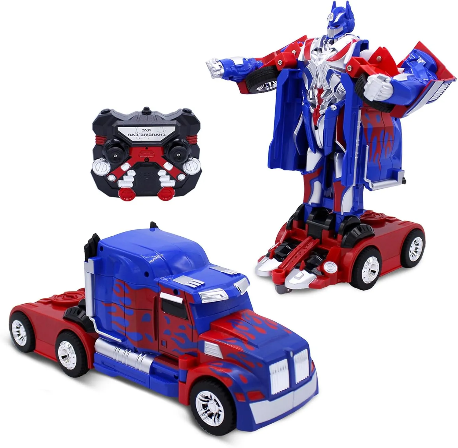 Kids Transforming Robot RC Truck Toys for Boys 8-13 Remote Control Car Gift Blue