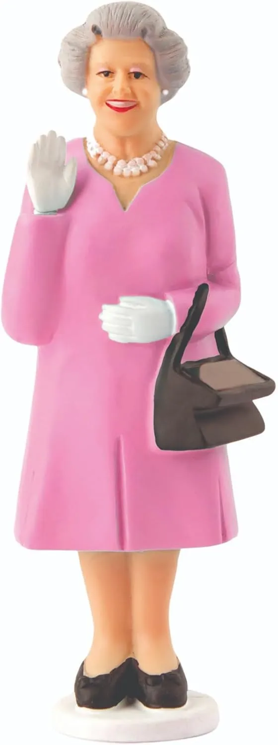 Kikkerland Solar Powered Waving Queen Figurine: Fun Decor for Home & Kitchen, Office Desk, Garden, Car – Great Novelty Toy Statue, Display Shelf Collectible, Holiday & Birthday Gift