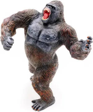 King Kong Toys Gorilla Action Figure - Standing Rampage Gorilla Fight Mode - Solid Wild Animal Figurine for Kids Birthday and Home Decoration