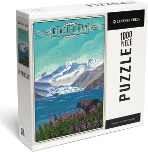 Lantern Press 1000 Piece Jigsaw Puzzle, Glacier Bay National Park and Preserve, Alaska, Lithograph National Park Series