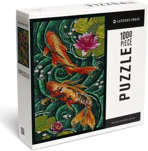 Lantern Press 1000 Piece Jigsaw Puzzle, Koi, Paper Mosaic