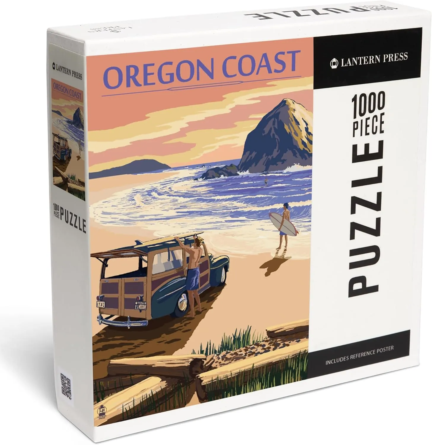 Lantern Press 1000 Piece Jigsaw Puzzle, Oregon Coast, Woody with Haystack Rock