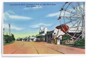 Lantern Press 12x18 Inch Art Print, New Orleans, Louisiana, Pontchartrain Beach Amusement Park