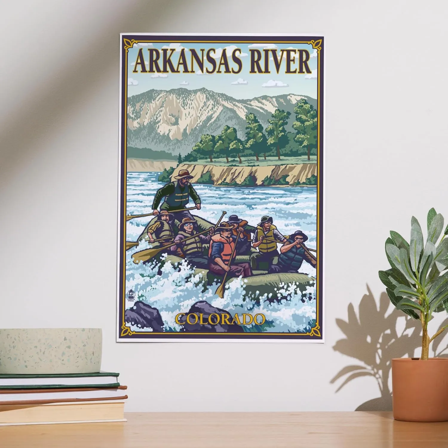 Lantern Press 12x18 Inch Art Print Wall Decor, Arkansas River, Colorado, River Rafting