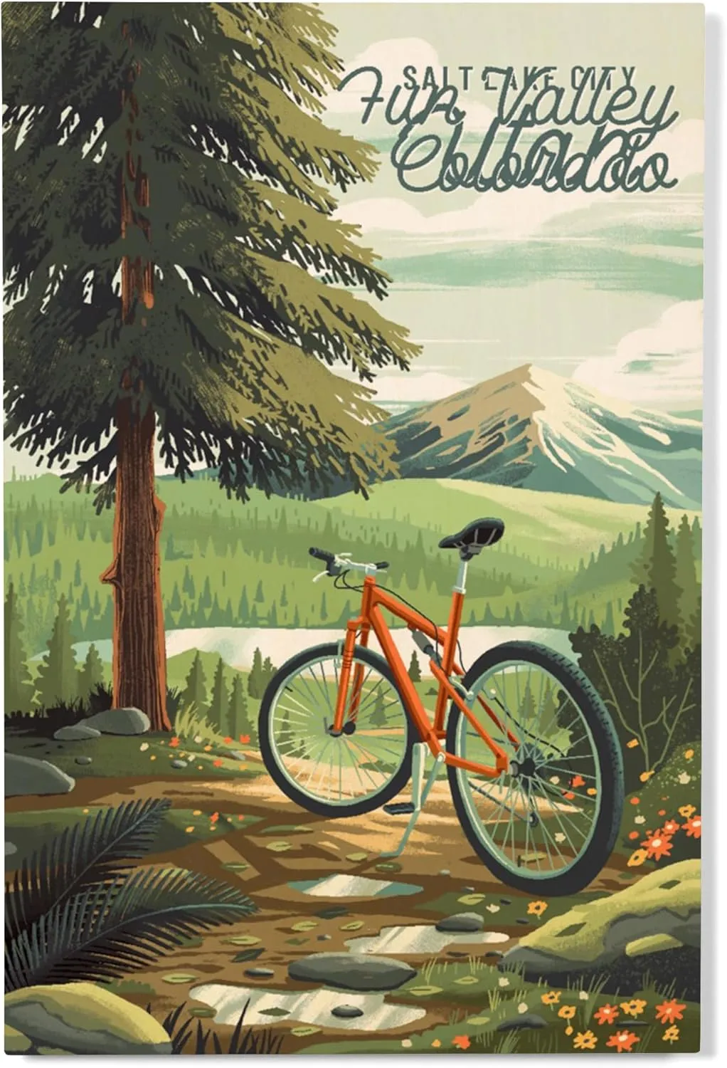 Lantern Press 12x18 Inch Premium Wood Sign, Ready to Hang Wall Decor, Fun Valley, Colorado, Off To Wander, Cycling with Mountains