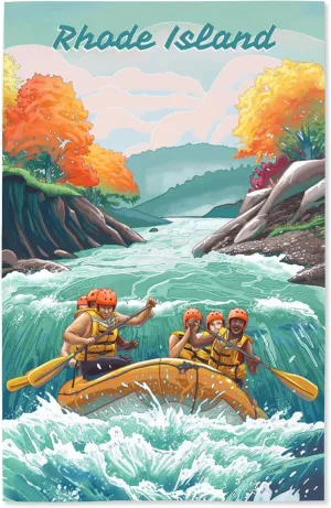Lantern Press 16x24 Inch Giclee Print, Rhode Island, Seek Adventure, River Rafting, Fall Colors