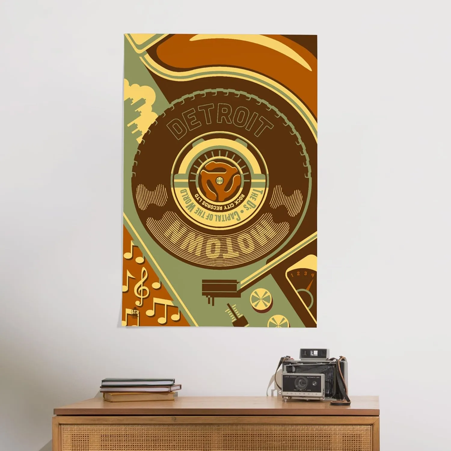Lantern Press 24x36 Inch Giclee Art Print Wall Decor, Detroit, Michigan, Motown and Motor City
