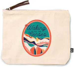 Lantern Press Beach Bliss Collection, Feet in Water, Waking All The Senses, 100% Cotton Zipper Pouch, Travel Accessory, Go Bag