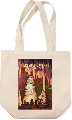 Lantern Press Carlsbad Caverns National Park, New Mexico, Painterly National Park Series (100% Cotton Canvas Reusable Tote Bag)