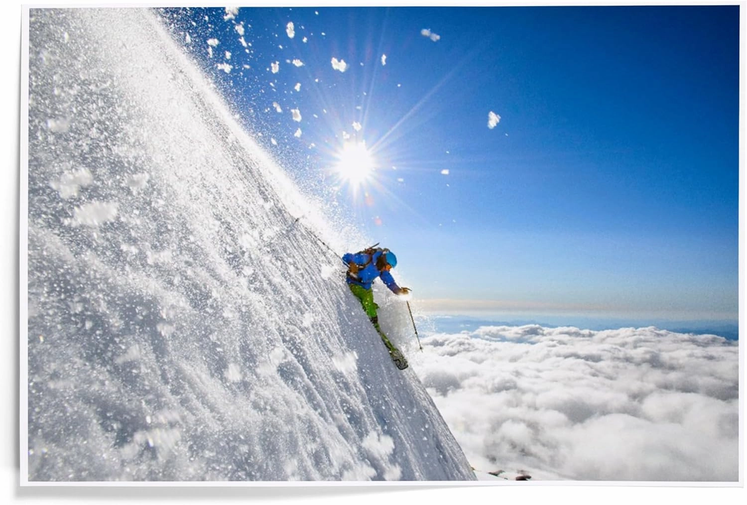 Lantern Press 12x18 Inch Art Print Wall Decor, Steep Volcano Skiing