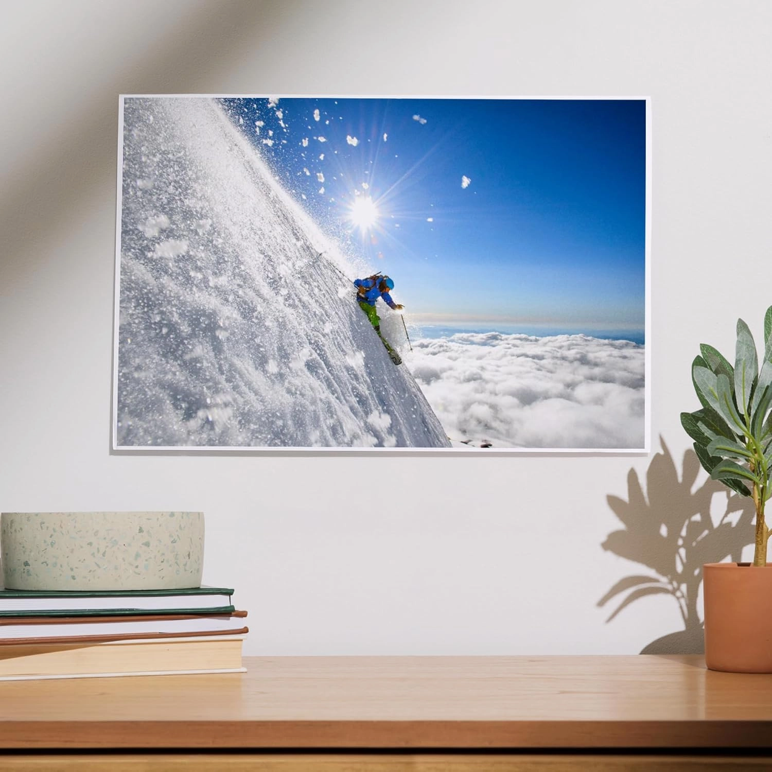 Lantern Press 12x18 Inch Art Print Wall Decor, Steep Volcano Skiing