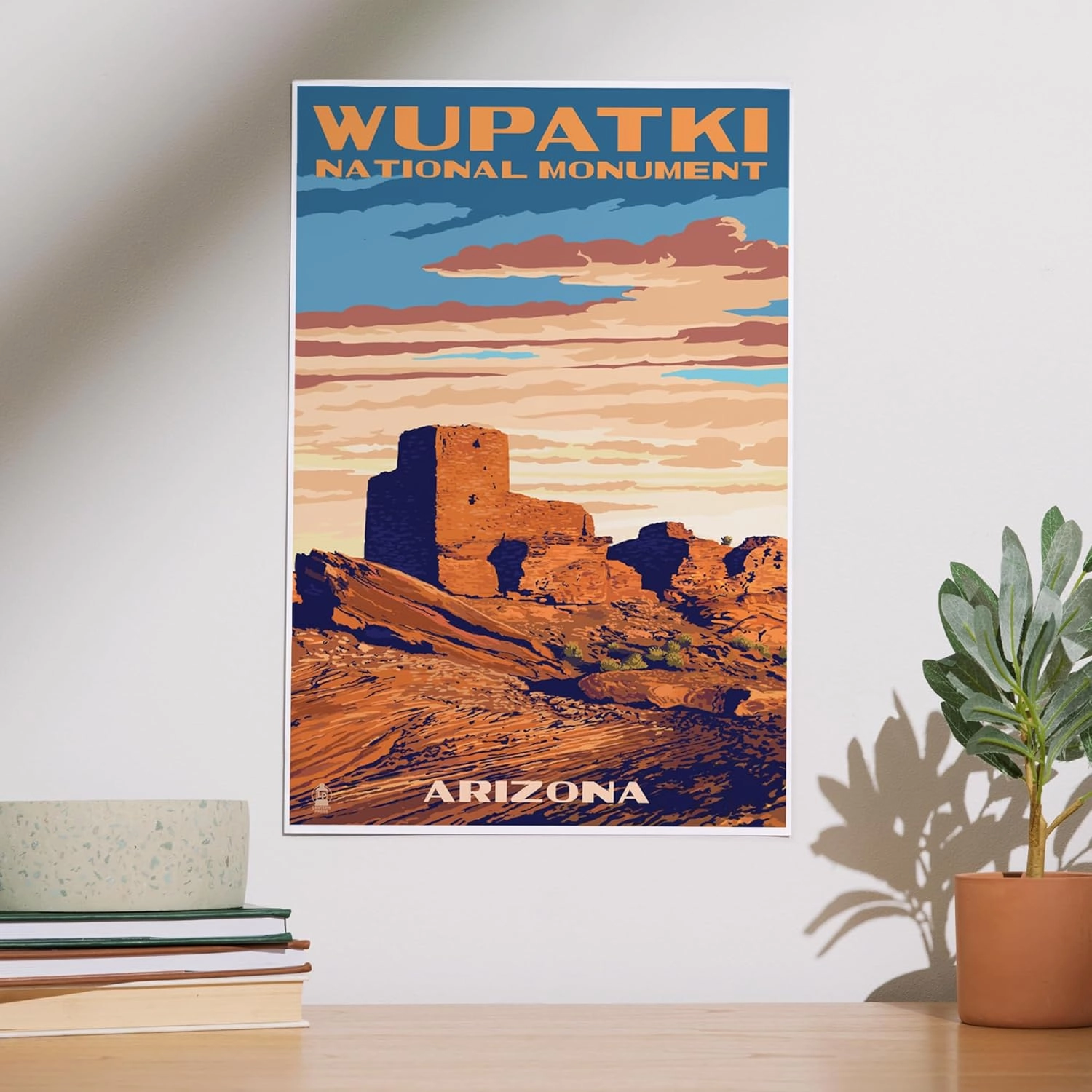 Lantern Press 12x18 Inch Art Print Wall Decor, Wupatki National Monument, Arizona