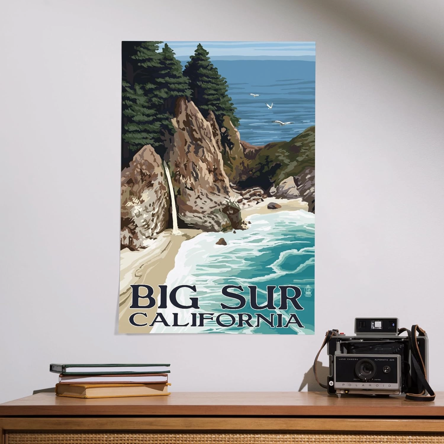 Lantern Press 16x24 Inch Giclee Art Print Wall Decor, Big Sur, California, McWay Falls