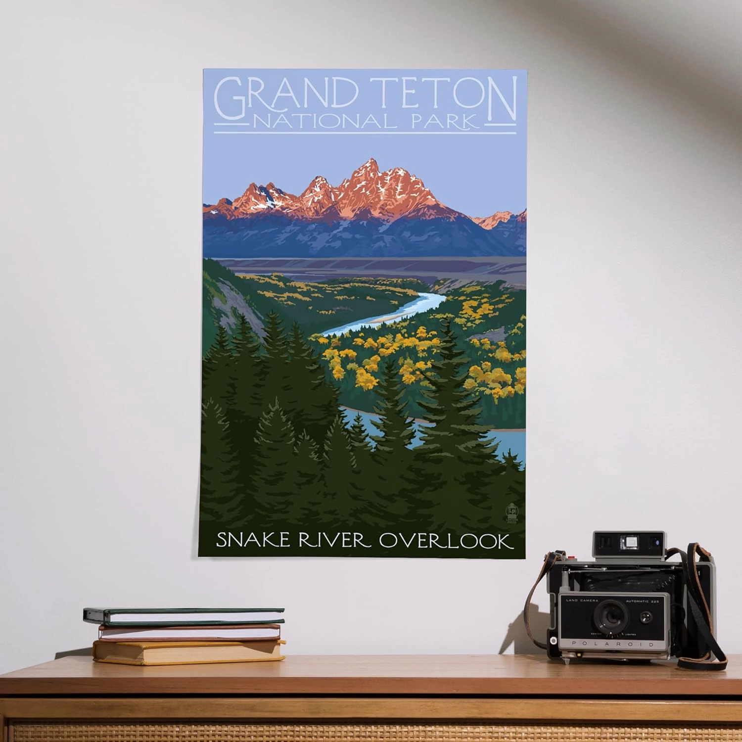 Lantern Press 16x24 Inch Giclee Art Print Wall Decor, Grand Teton National Park, Wyoming, Snake River Overlook