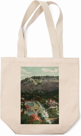 Lantern Press Eldorado Springs, Colorado, Southeastern Aerial View of The Town (100% Cotton Canvas Reusable Tote Bag)