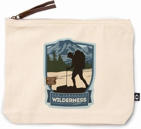 Lantern Press New Hampshire White Mountains Backpacker, 100% Cotton Zipper Pouch, Travel Accessory, Go Bag