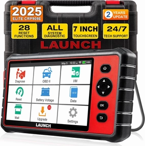 LAUNCH CRP909E Elite Full System OBD2 Scanner,2025 OE-Level Car Diagnostic Scan Tool,28  Reset Service,TPMS,SAS,DPF,ABS Bleeding,2 Years Free Update