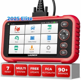 LAUNCH OBD2 Scanner CRP123I V2.0 Elite,2025 Lifetime Free Update Engine ABS SRS AT Diagnostics Tool with 7 Resets,Oil/Throttle/SAS/BMS/EPB/DPF Reset/ABS Bleeding Car Scanner,Battery Test,FCA SGW