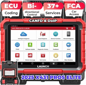 LAUNCH X431 PROS Elite [2025 New Model] Fully Functional Bidirectional Scan Tool, CANFD&DOIP, ECU Coding, VAG Guided Function, FCA SGW Cars, 37  Resets, FCA AutoAuth, Full System Scanner for All Cars