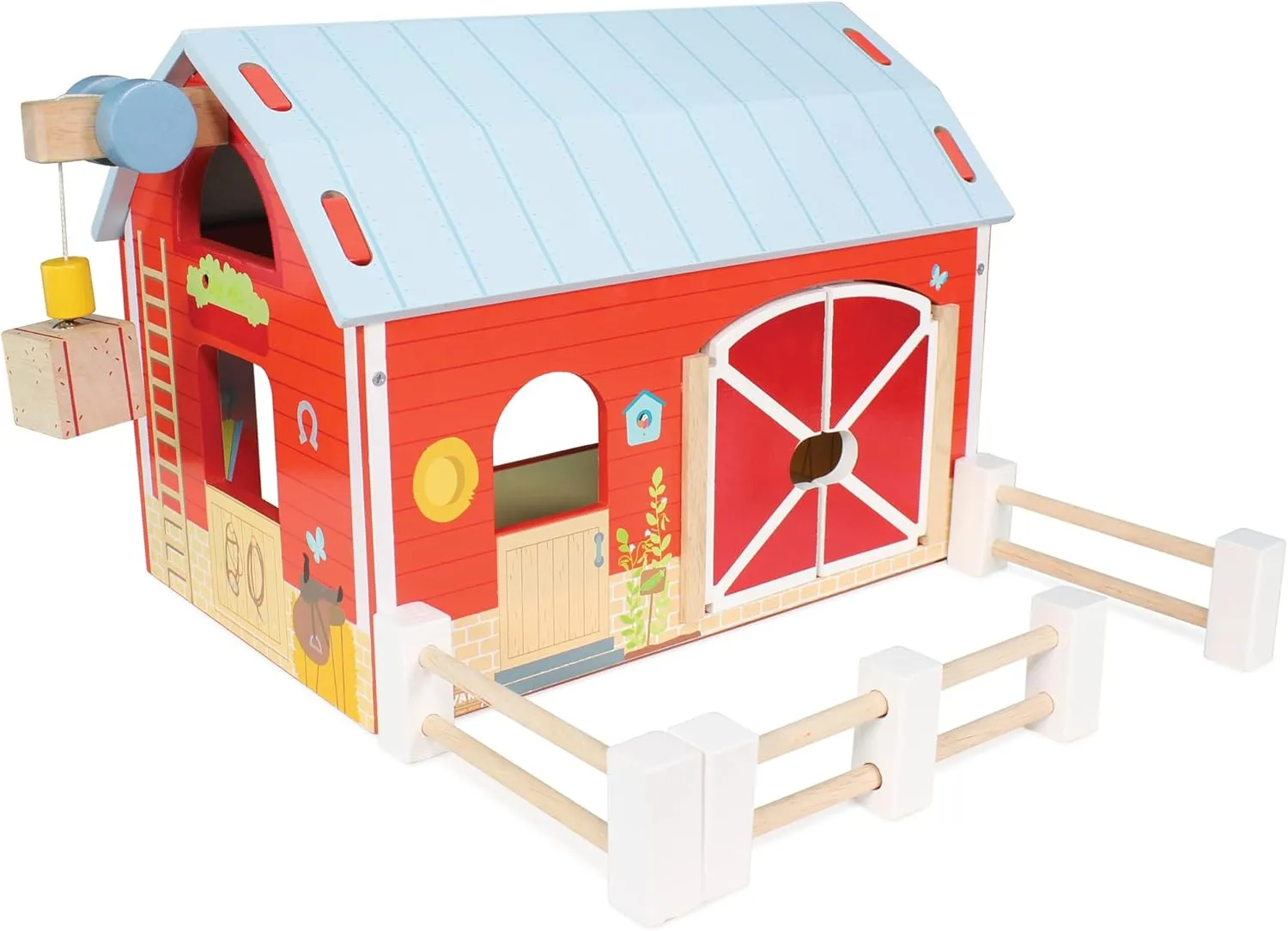 Le Toy Van - Educational Wooden Toy Colourful Wooden Red Barn | Great Interactive Role Play Gifts for A Boy Or Girl - 3  Years