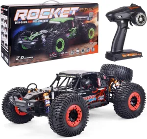 LOCHE Remote Control Car, Racing 1/10 4WD Brushless Motor Desert Off-Road Vehicle, 80km/h High Speed 2.4G All Terrain Off-Road Truck Birthday Gift - RTR Brushless Version   Spare Tire