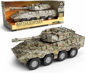 Lollipop U.S. Army Tank Vehicle Toy for Toddlers and Kids 3  Friction Powered - Toy Battle Stryker Friction Powered Vehicle Realistic Lights and Sounfs
