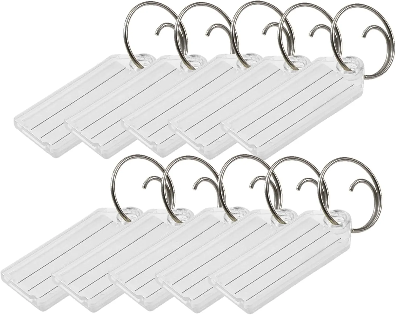 Lucky Line Key Tag with Tang Easy Key Ring, Clear, Box of 100 (1230010)