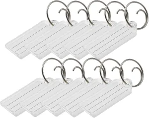Lucky Line Key Tag with Tang Easy Key Ring, Clear, Box of 100 (1230010)