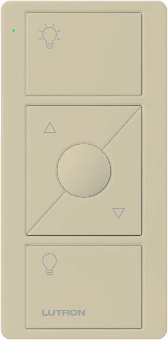 Lutron Pico Remote for Caseta Smart Dimmer Switch, 3-Button Control with Raise/Lower and Preset Lighting Level, For Table Top or Wallmount Use, PJ2-3BRL-GIV-L01, Ivory